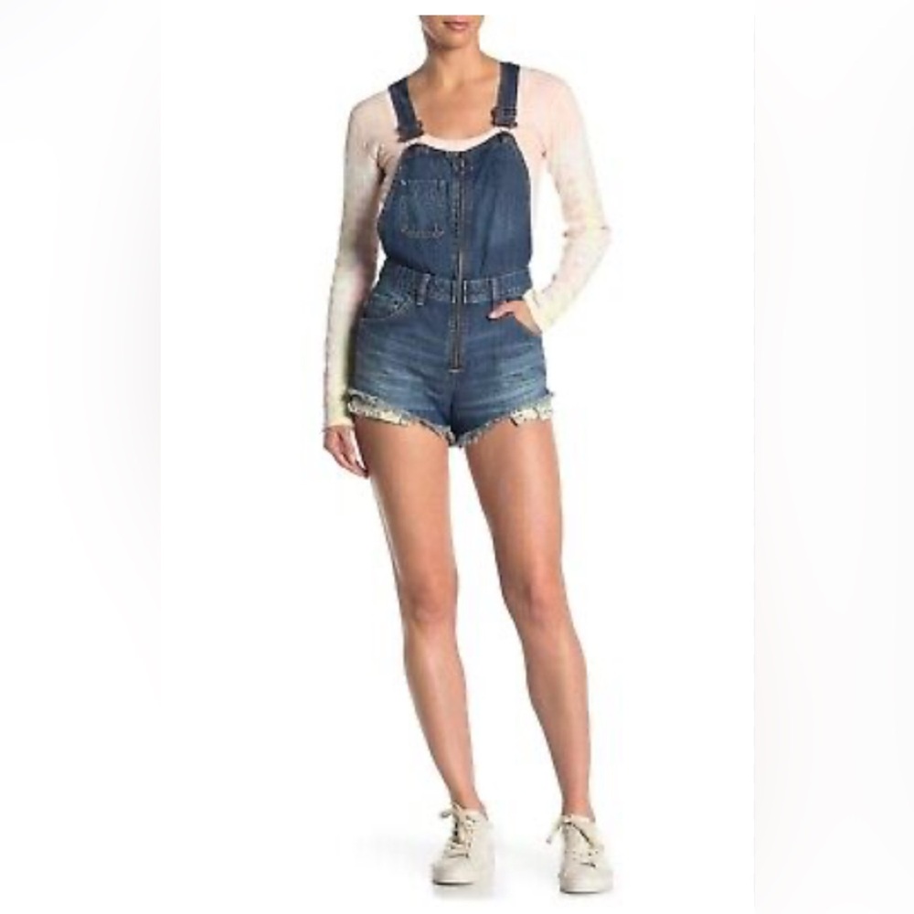 We The Free Blue Denim Overalls